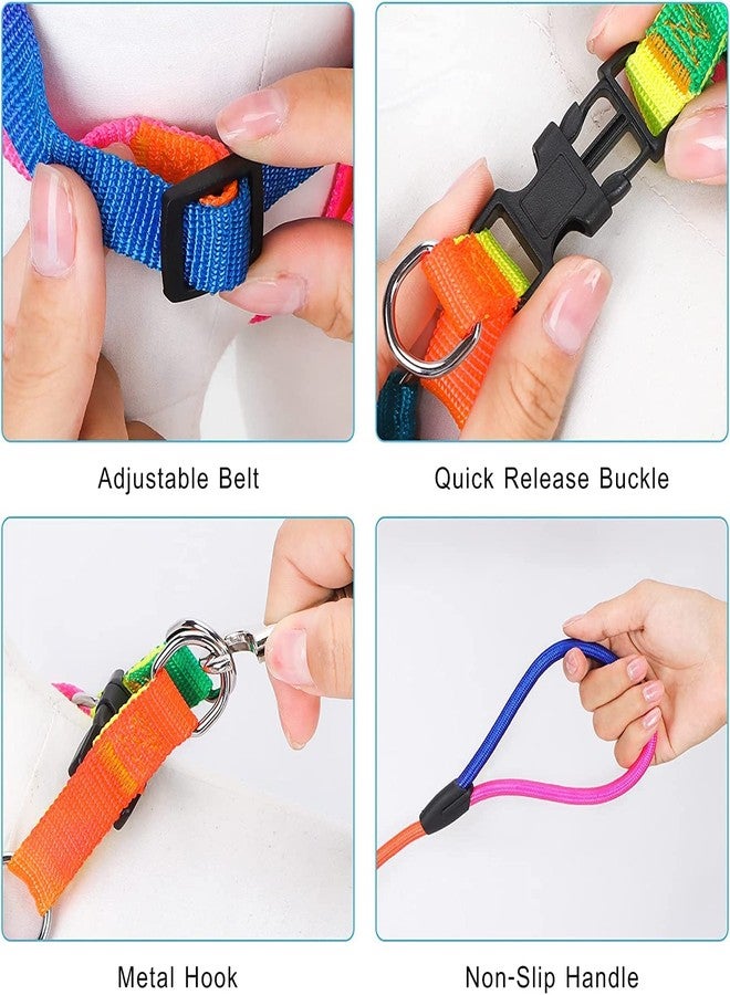 Pups&Pets طقم سرج صدر قابل للتعديل ومقود للكلاب من Pups&Pets | سرج آمن من النايلون بألوان قوس قزح، مقاس 1 بوصة، مع مقود للكلاب متوسطة الحجم (قابل للتعديل من 46 إلى 68 سم) - Image 3